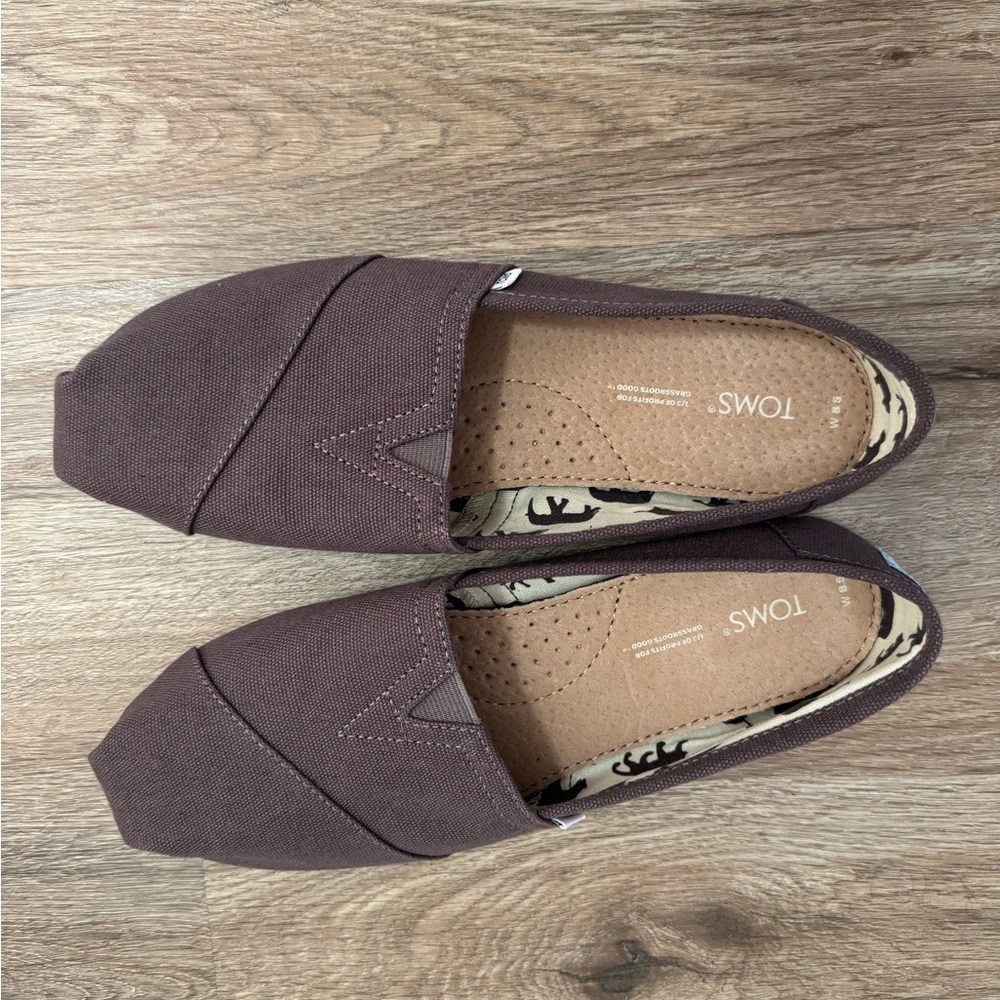 TOMS Gray Canvas Slip-On Shoes